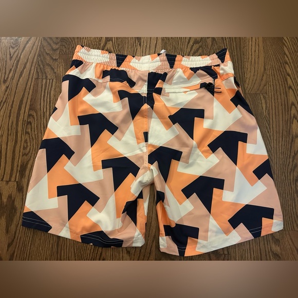 Sovereign Code Swim Trunks Mens Size Large Orange Blue Geometric NWOT - Picture 4 of 5